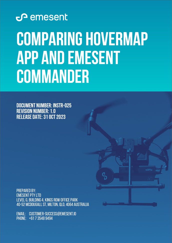 Cover -  Comparing Hovermap App and Emesent Commander - 1.0