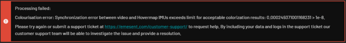 Resolving sync errors between camera and Hovermap in Aura Error