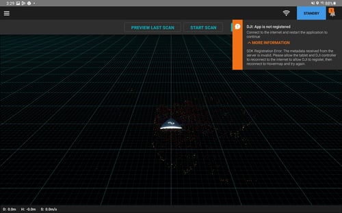 DJI App Not Registered_Notifications Panel